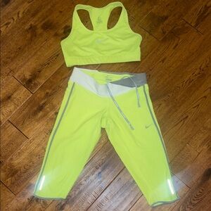 Nike Vibrant Yellow Activewear Set Sz S